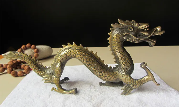 

Pure copper Dragon Ornaments Dragon pure copper crafts antique dragon Ornaments Ornaments Copper square base ornaments Copper