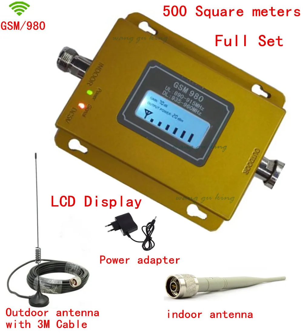 

Full Set GSM 900MHz cell Phone Signal Booster lcd display Repeater gsm Signal Amplifier w/ Antenna gsm repeater kits 17dbm