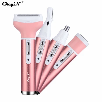 

CkeyiN 4 in 1 Women Body Hair Removal Electric Face Hair Trimmer Lady Shaver Rechargeable Bikini Shaving Machine Epilator