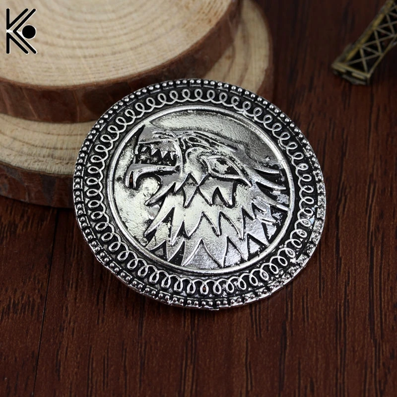 

New design the Game of Thrones Stark brooch Wolf head large brooches maxi badge pin scarf buckle for men birthday gift