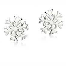 Рождественский подарок темперамент Новая мода 925 пробы серебряные ювелирные изделия Снежинка простые изысканные серьги SE46