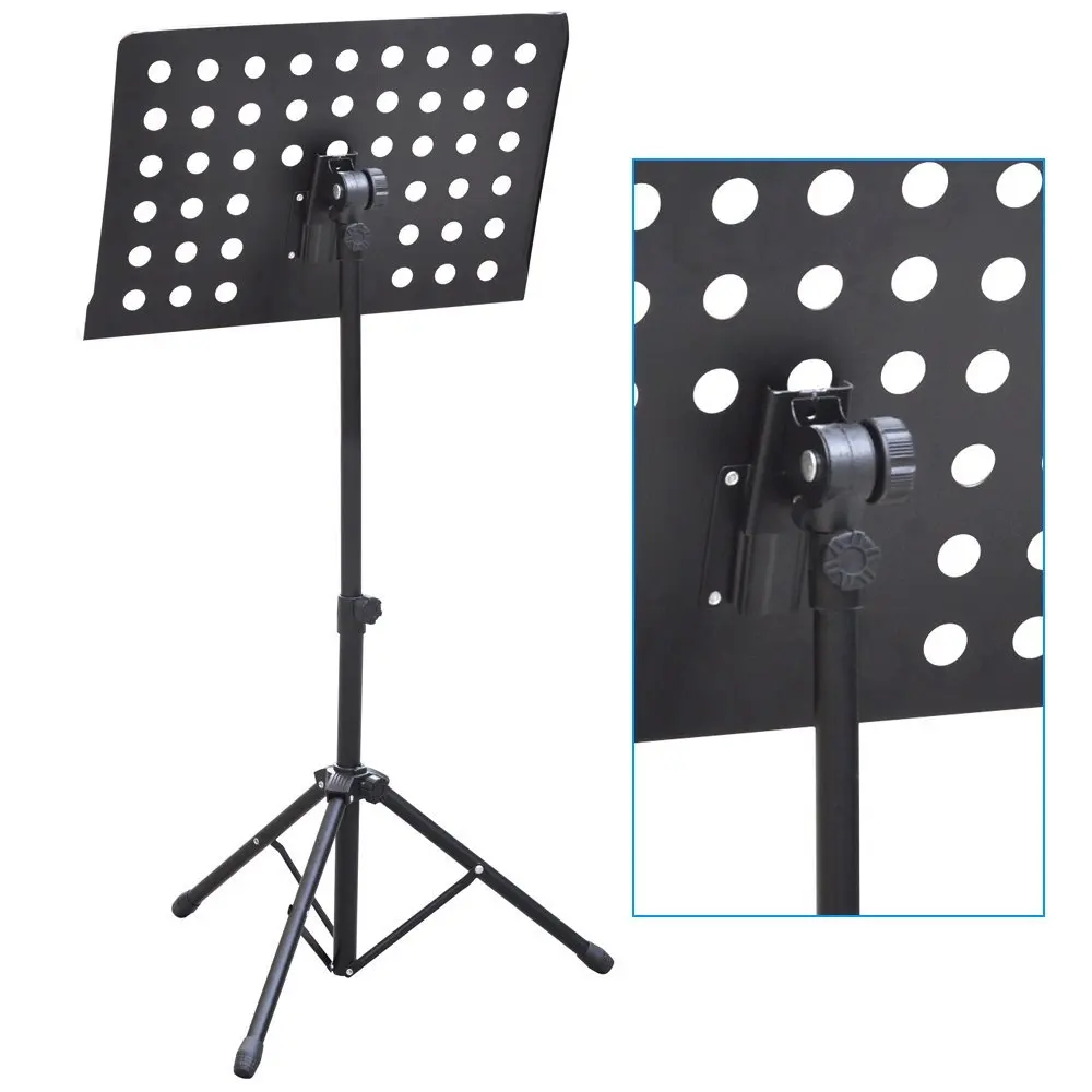 

Heavy Duty Folding Music Stand Aluminum Alloy Tripod Stand Holder Black