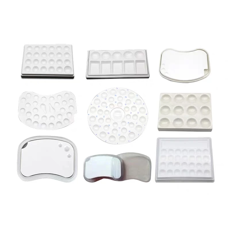 

Dental lab Porcelain Mixing Watering Insulation Moisturizing Porcelain Ceramic plate with cover Porcelain Tooth Making Aids