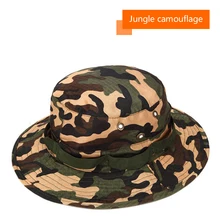 Унисекс Открытый Boonie промытый хлопок саржевого Подбородочный ремешок военный, камуфляж, охота шляпа путешествия солнцезащитная Кепка Ведро стиль шляпы для рыбалки