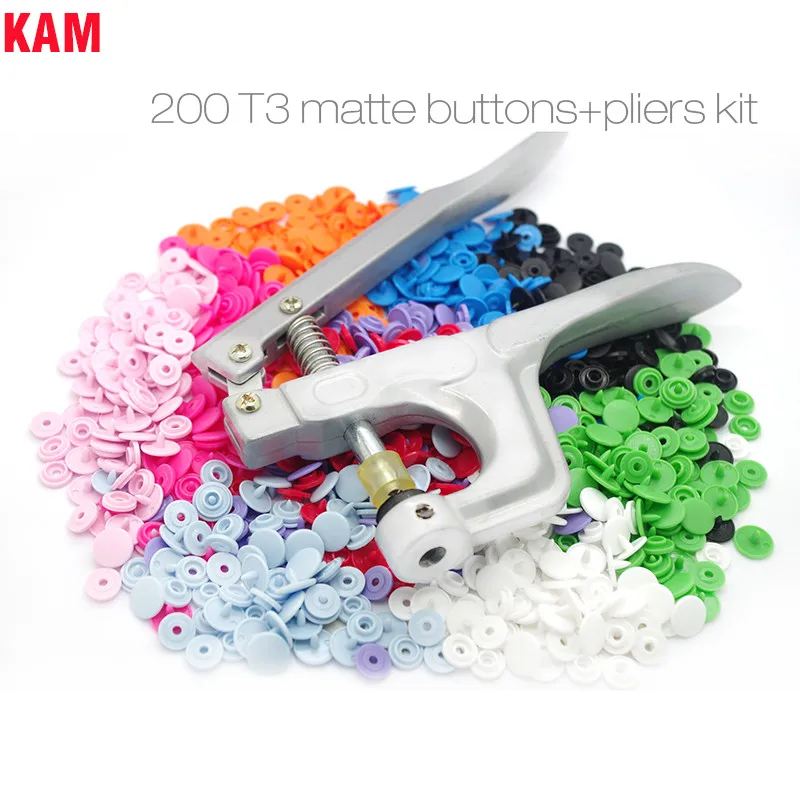 T3 matte snap buttons pliers kit 5 