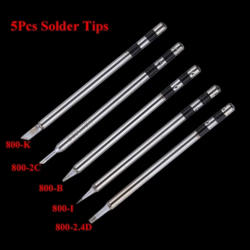 5Pcs Tips Портативный 10 Вт 5 в USB паяльник 50-480 ℃ Регулируемая температура паяльник Ferro Solda электронная схема BGA сварочные инструменты - Цвет: 5Pcs Tips