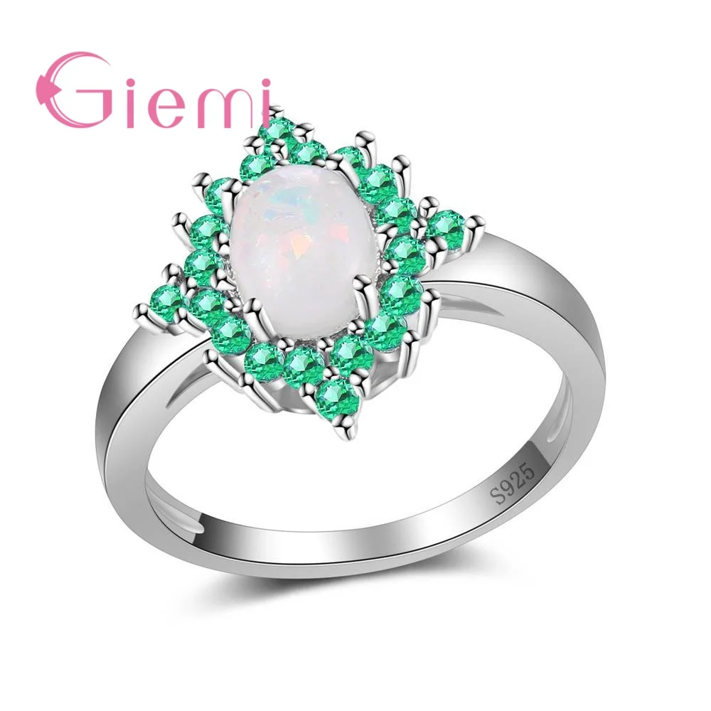 Prong Setting Bridal Wedding Finger Rings Clear Green Cubic Zircon 925 Sterling Silver Big Promotions Women Dance Jewelry | Украшения и