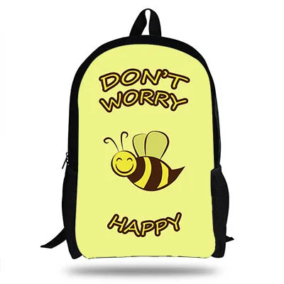 KOLLEGG не t не волнуйся, будь счастлив печати детей рюкзак для путешествий Mochila, школьные рюкзаки для девочек-подростков и мальчиков школьная