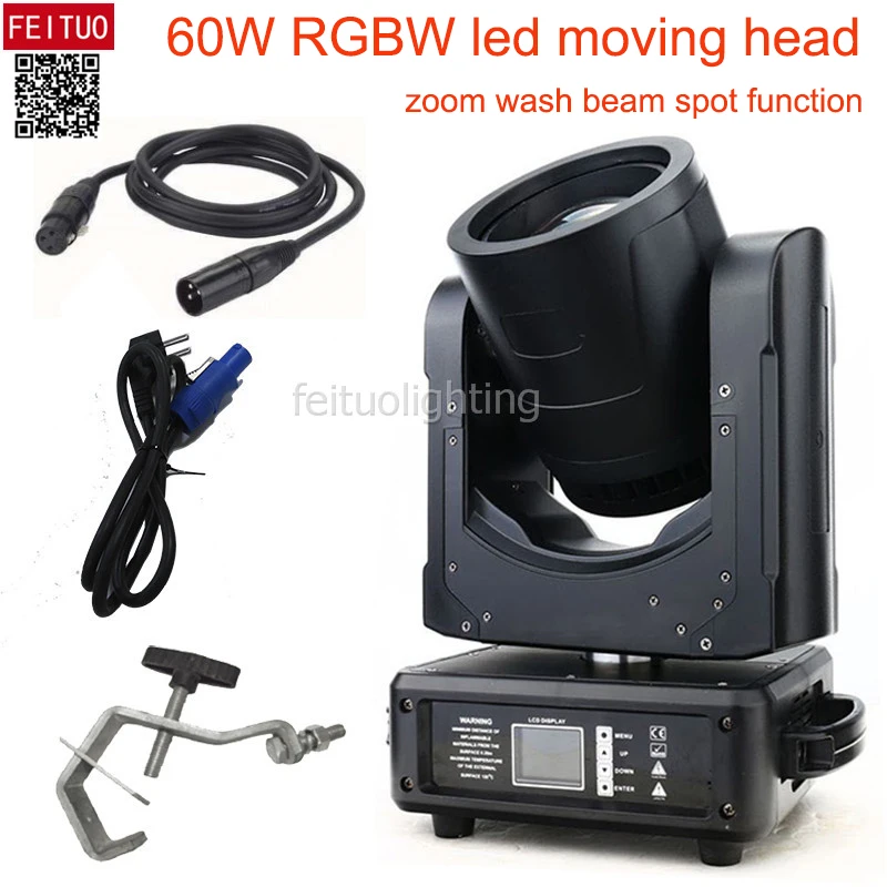 

12pcs New 3 Facet Rotating Prism Robe 60w Led Moving Head Light Rgbw Beam Spot Wash Zoom Led Moving Head Dmx Stage Light For DJ