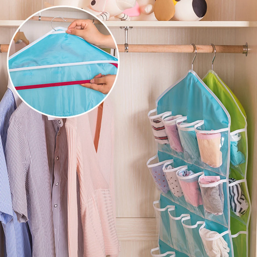 FiedFikt Hanging Organiser 16 Pockets Over the Door Hanging Storage Bag Foldable Wardrobes Storage Bag for Socks Bra Underwear Rack Hanger Storage Organizer Beige FiedFikt Hanging Organiser 16 Pockets Over the Door Hanging Storage Bag Foldable Wardrobes Storage Bag for Socks Bra Underwear Rack Hanger Storage Organizer Beige