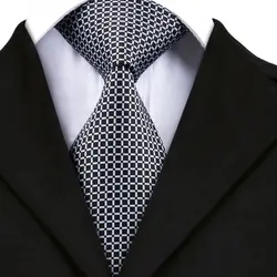 Hi-Tie брендовые черные мужские галстуки модный галстук с рисунком «Шотландка» 100% шелковые ручные жаккардовые галстуки для мужчин Gravata