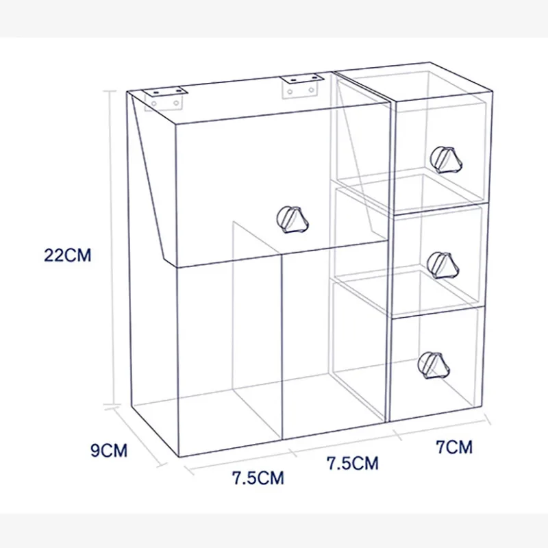 Акриловый держатель кистей для макияжа пылезащитный ящик для хранения с крышкой Органайзер для макияжа косметический инструмент Карандаш Помада Органайзер чехол