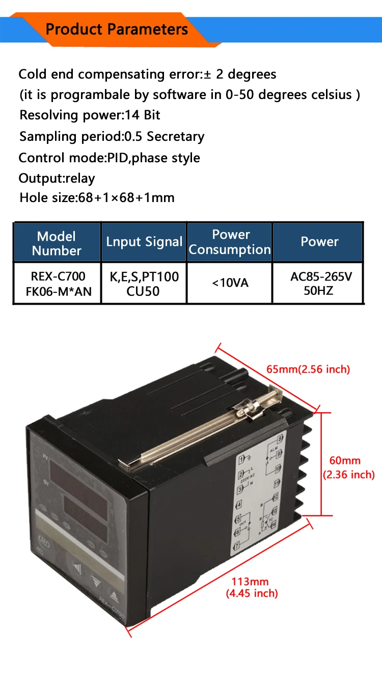 REX-C700 FK06-M* PID intellenge регулятор температуры до 1300 Цельсия, 72X72 мм термостаты replay контроль выход