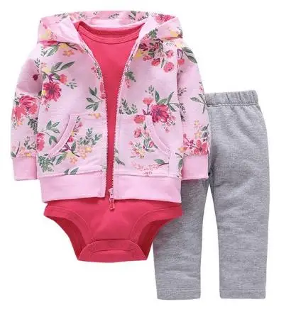 

Children's Long Sleeve Pants Cotton Siamese Clothes Child Baby Girl Boy Clothes Floral Print Newborn Jumpsuit Set