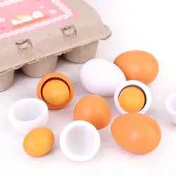 Для игрушечной кухни игрушечное яйцо деревянный имитационное яйцо утиное яйцо детские развивающие игрушки Моделирование Кухня