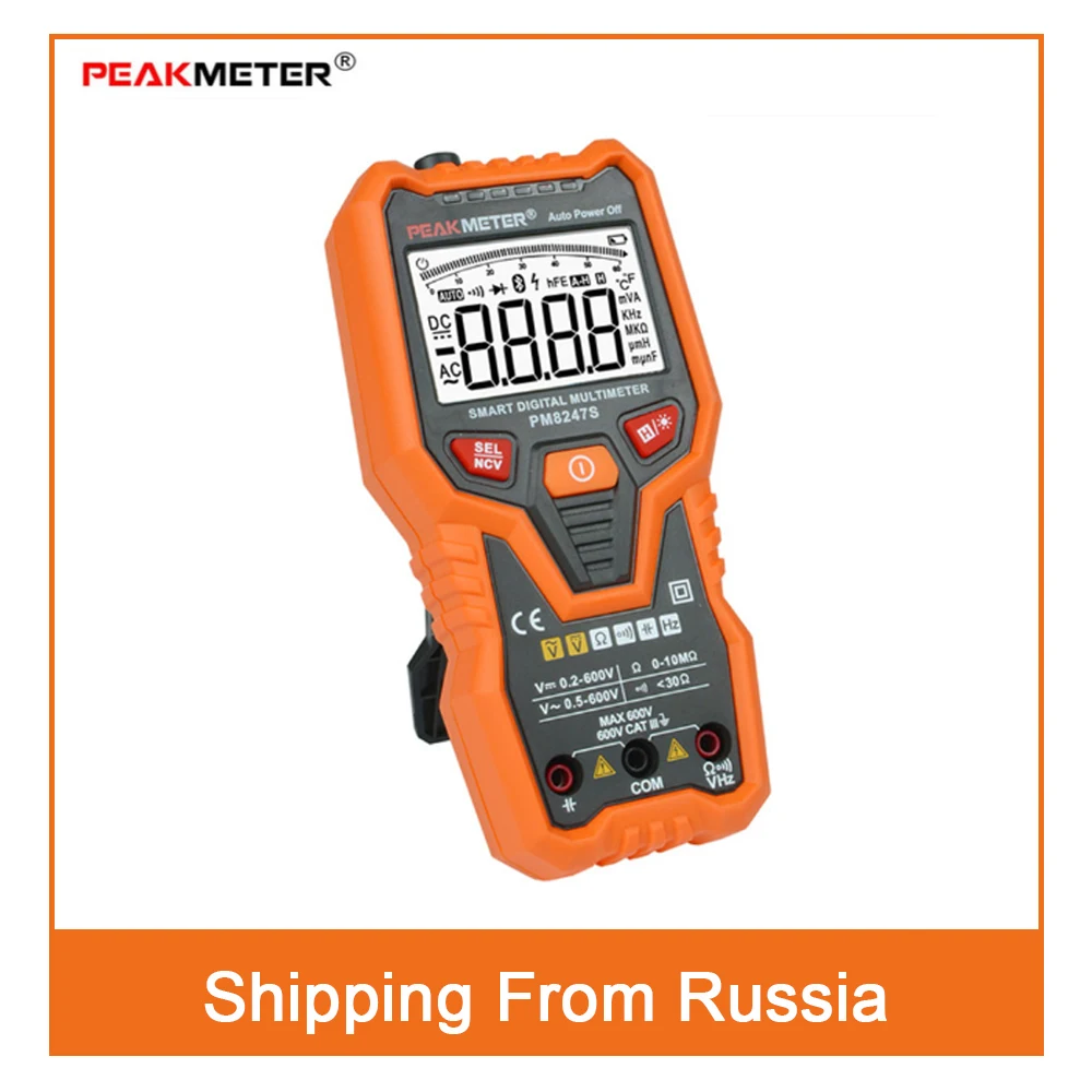 PEAKMETER PM8247S Цифровой мультиметр зажим для мультиметров измеритель емкости Транзистор тестер