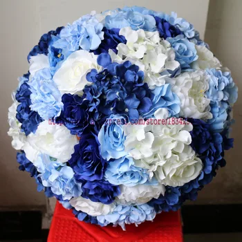 

4pcs/lot 45cm Artificial silk rose hydrangea peony wedding decoration kissing ball Road lead flower wall decoration TONGFENG