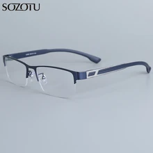 SOZOTU оправа для очков Мужская компьютерная оптическая с диоптрией близорукость сталь с прозрачным объективом очки Рамка для мужчин SZ12008