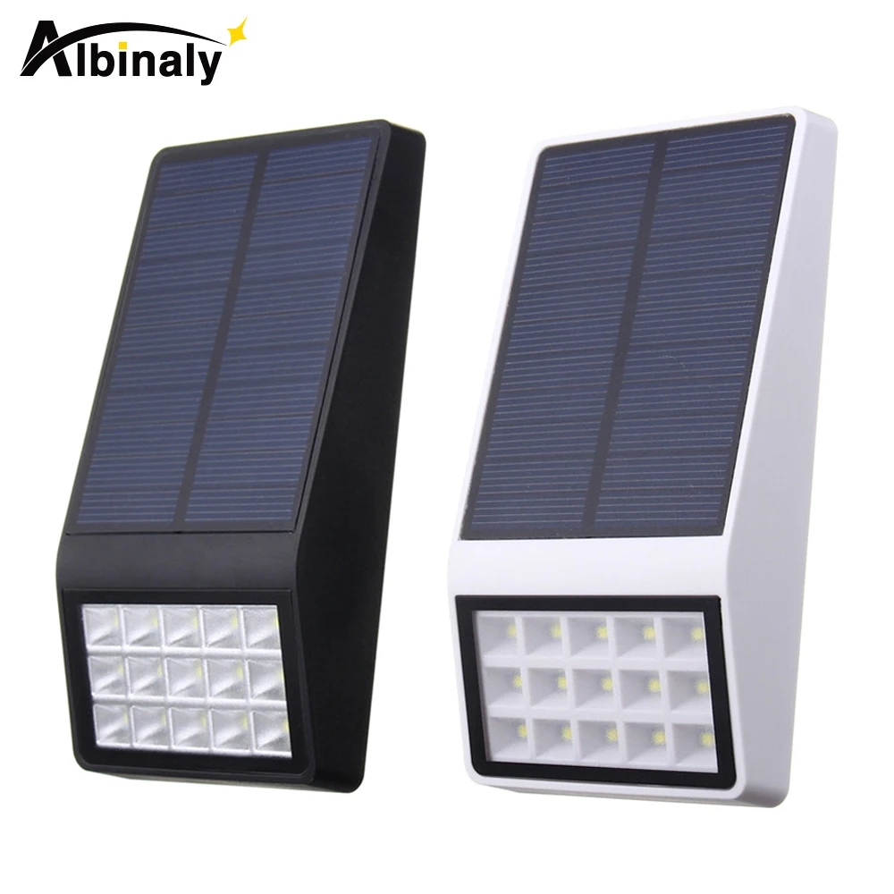 

Albinaly 15 LED Solar Light Outdoor Waterproof IP65 Energia Solar Lamp Garden Pathway Yard Wall Lamp Microwave Induction