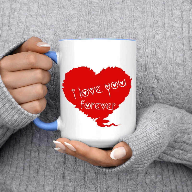 new creative cup paste mug cups sticker i love you forever cup