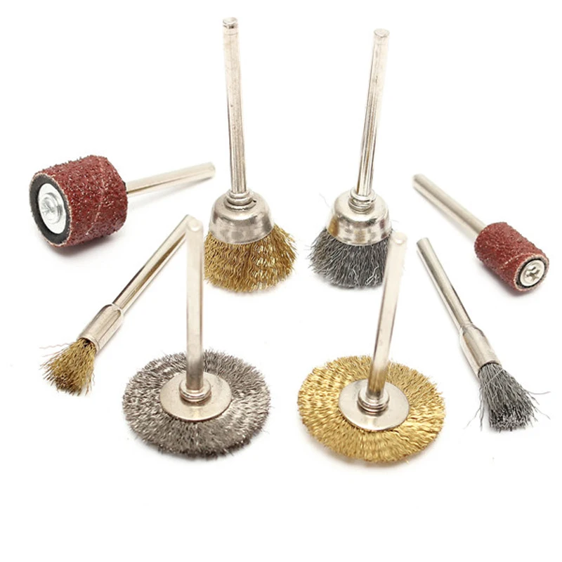 98pcs/set  Brass Steel Wire Brushes Polishing Wheels Sand Drum kit for Rotary Tool