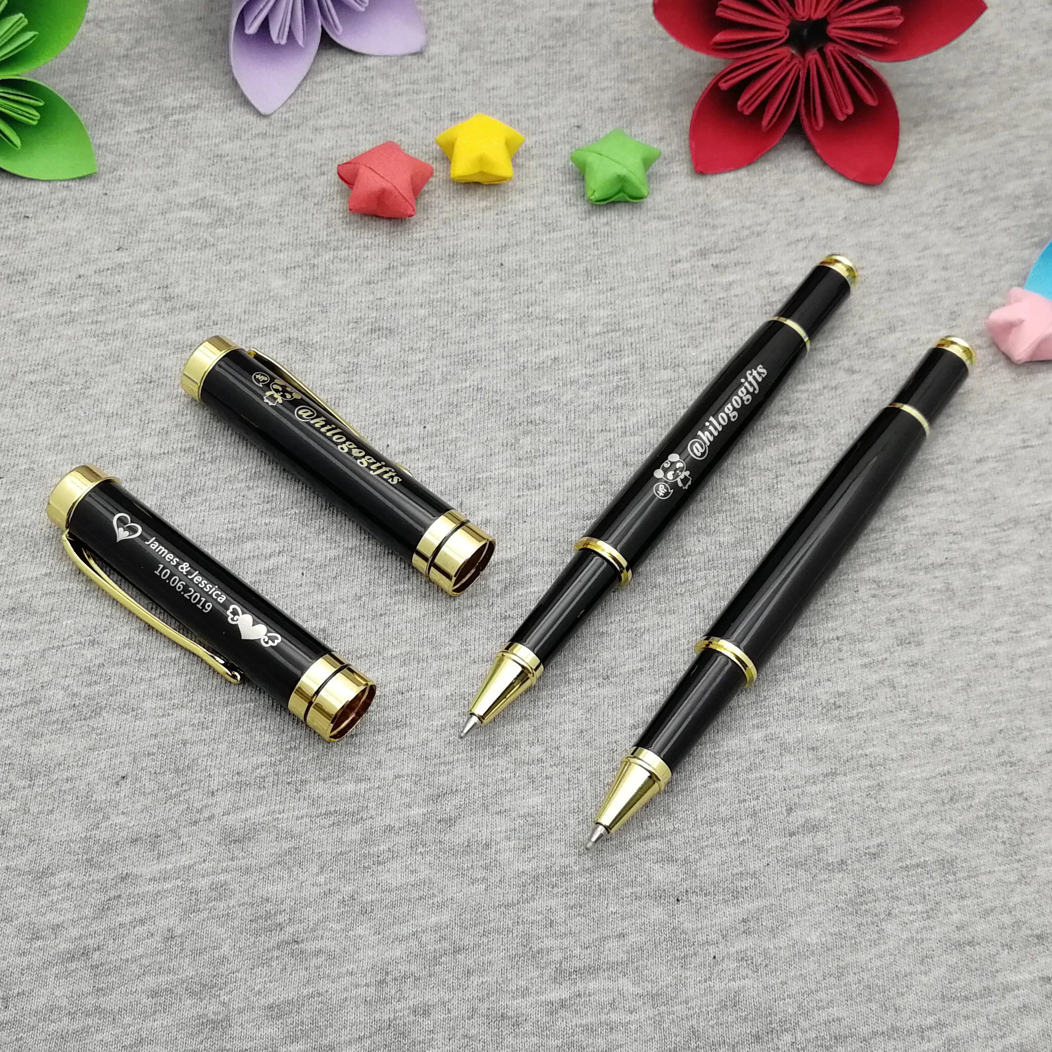 

100sets personalized wedding gifts and favors good writing wedding pen custom imprinted with your wish text on the pen body