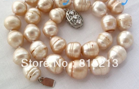 

ddh00911 14mm Champagne Rice Freshwater Pearl Necklace