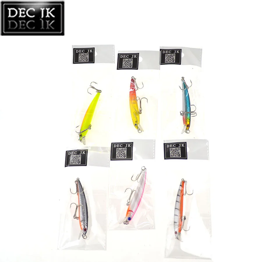 6PCS Plastic Hard Sea Fishing Lure Fake Bait Jerkbait Pike Tackle Float Crankbaits Minnow 3D Fish Eye Saltwater Lures Laser Baits (7)