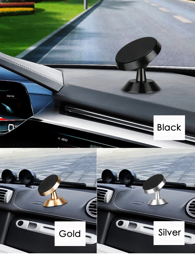 Универсальный автомобильный держатель для телефона на магните, вращение на 360 градусов, gps подставка, автомобильный держатель для мобильного телефона для samsung, Xiaomi, huawei
