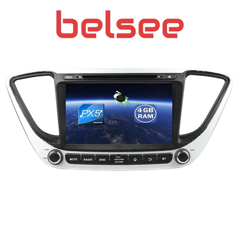 Excellent Belsee for Hyundai Verna 2017 IPS Screen Octa Core Android 8 Car Stereo Radio Bluetooth GPS Navigation Android Auto OBD2 TPMS 3