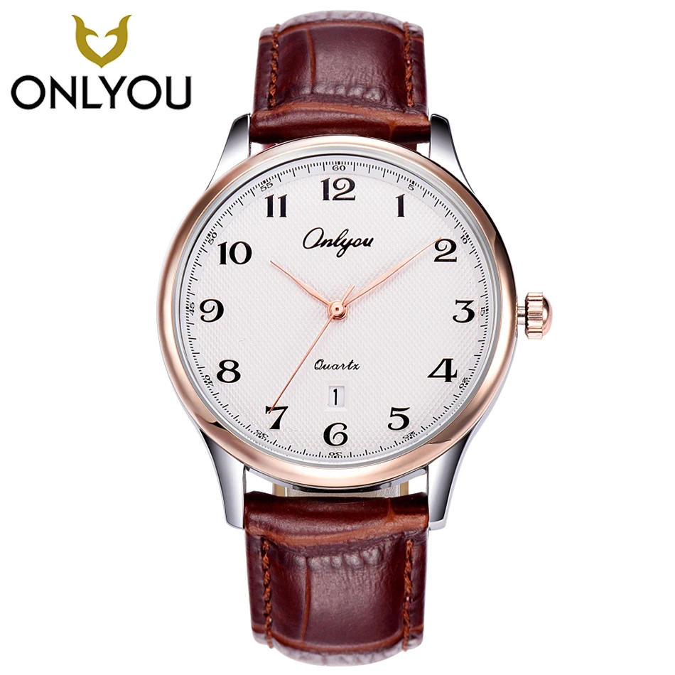 

ONLYOU Fashion Math Casual Quartz Men Watches Genuine Leather Band Waterproof Women Sport Watch for Boys Girls relogio feminino