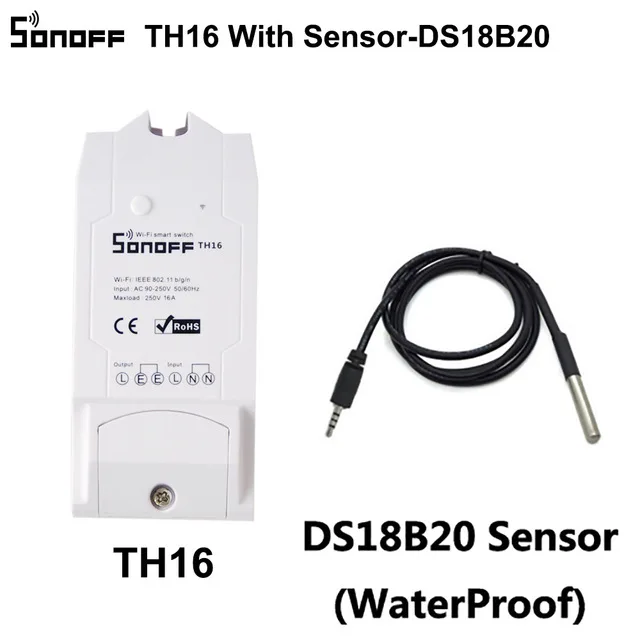 Sonoff TH16 умный Wifi переключатель для мониторинга температуры и влажности Умный домашний комплект для автоматизации работает с Alexa Google Home - Комплект: Набор4