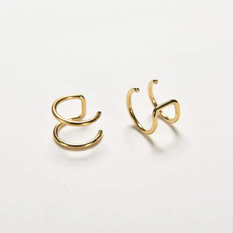 Серьги-клипсы не пирсинг Earcuff клипсы для ушей в форме без piercing Gold серебристый, черный - Окраска металла: Gold