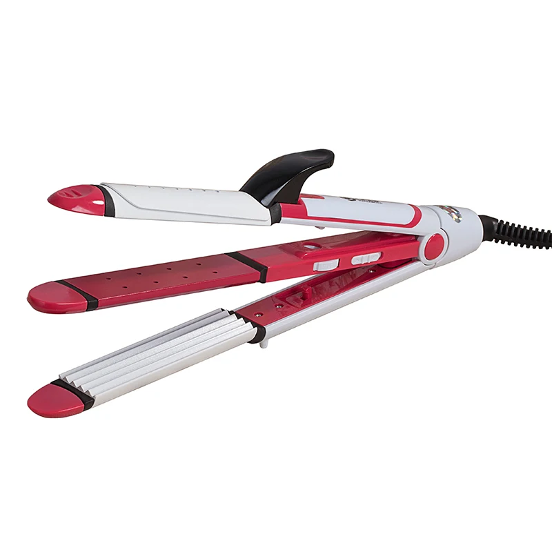 

CHJ 3 In 1 Hair Curling wand Iron Hair Straightener Multifunction corrugated Iron Corn Plated Heat Roller fast styling tools