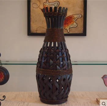 

Big Classic Large Floor Bamboo Vase Fashion Home Big Craft Antique Imitate Flower Floor Vase For Living Room Decoration