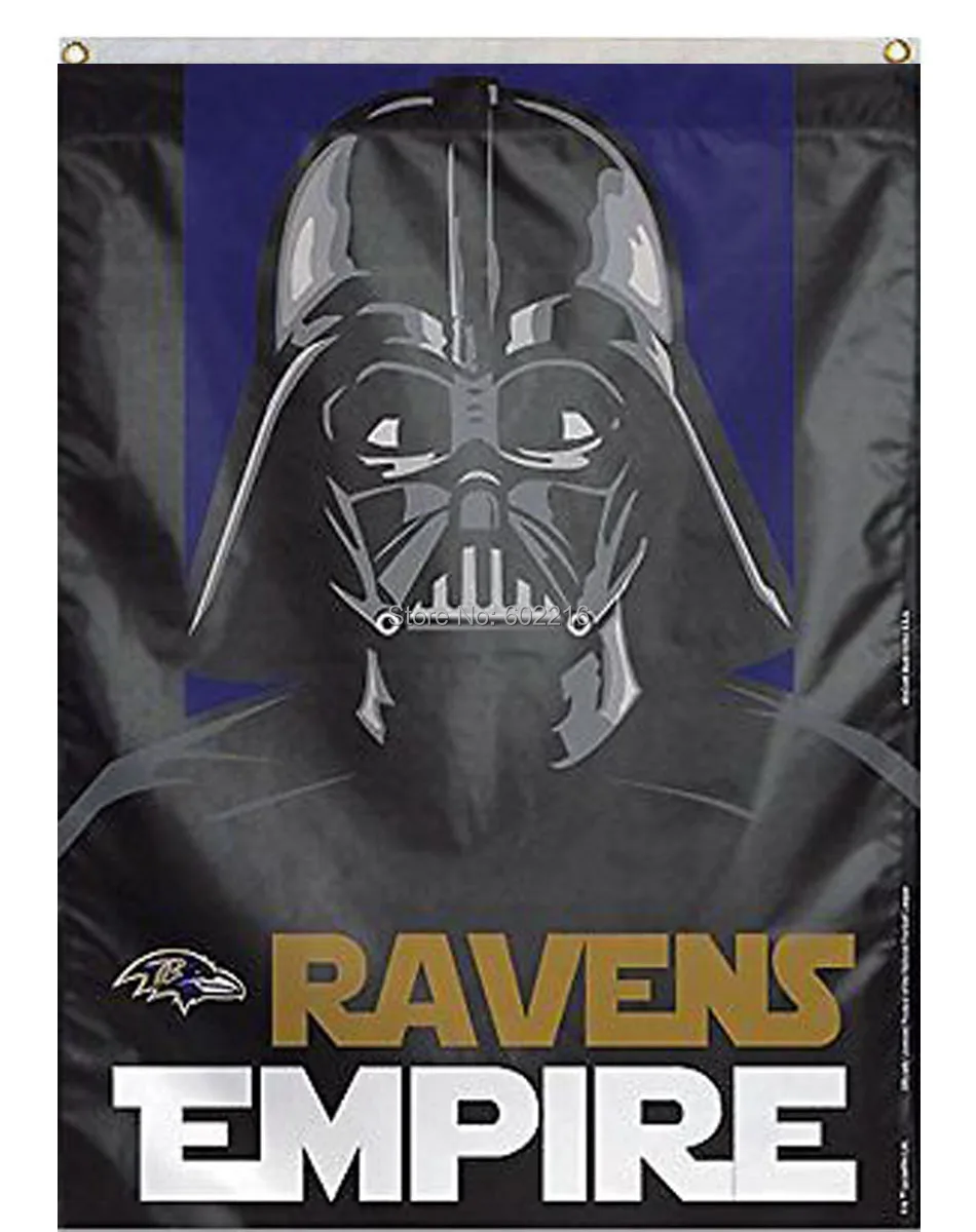 Baltimore Ravens Vertical Star Wars House Flag 3ft x 5ft 100D Banner