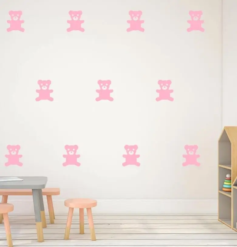 Teddy Bear Wall Decal Vinyl Kids Nursery Decor Wall Pattern Removable