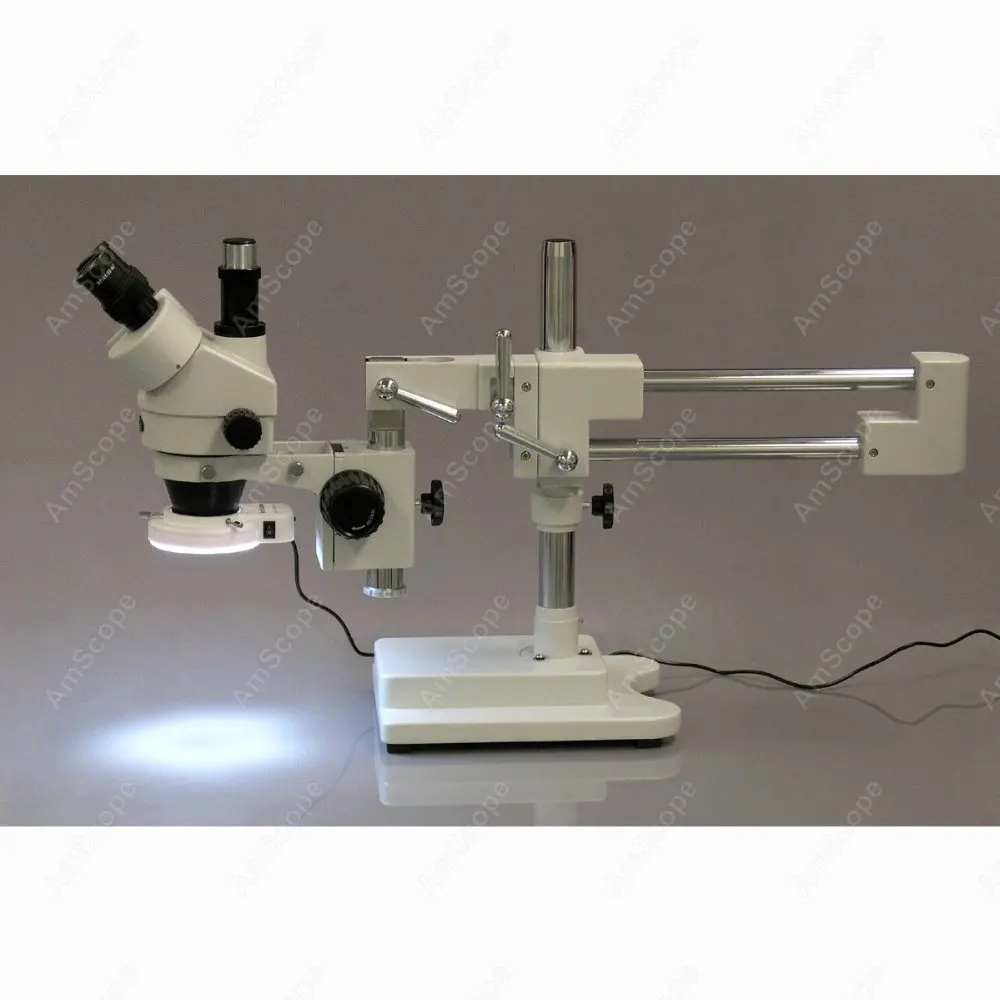 Увеличительный микроскоп AmScope поставляет 7X 45X увеличение зума стерео w 64 LED свет +