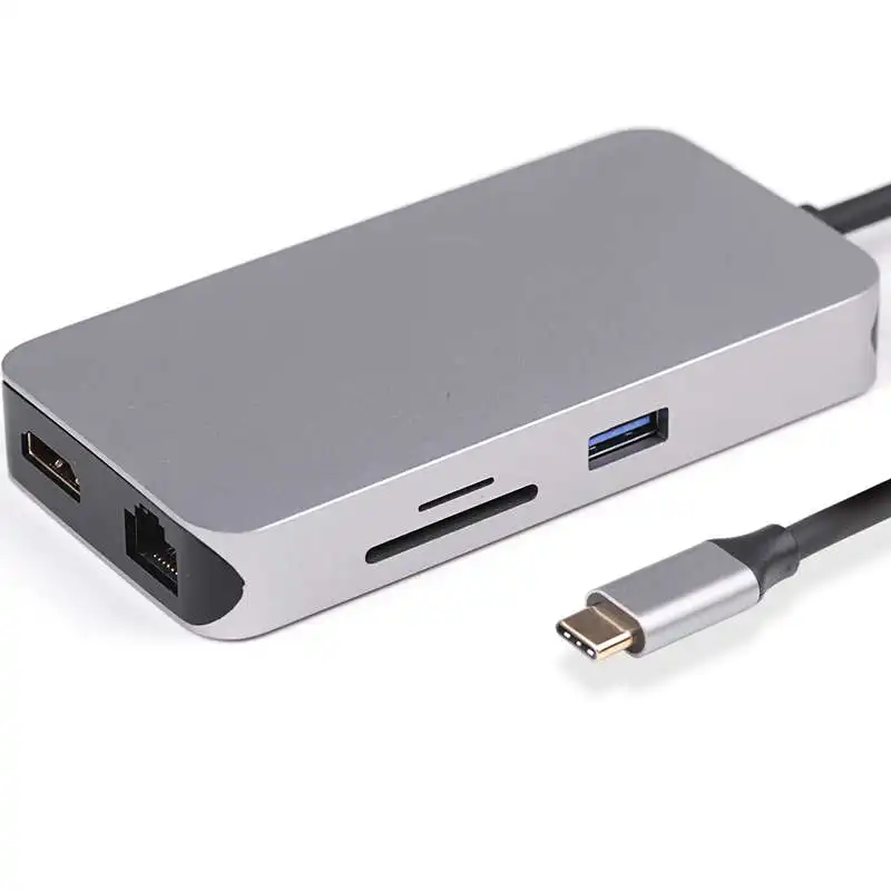 ULT-BEST 9 в 1 2Usb Порты и разъёмы Тип-C концентратор USB док-станция для Поддержка 4 K x 2 K Hdmi Rj45 LAN гигабит Sd/Tf Card Reader адаптер мульти-ф