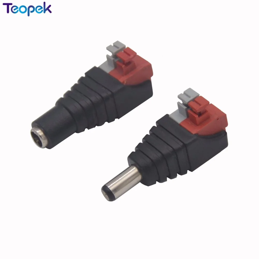 

5pair Spring DC Connector 5 Male +5 Female 2.1*5.5mm DC Power Jack Adapter Plug Connector No screw for led strip