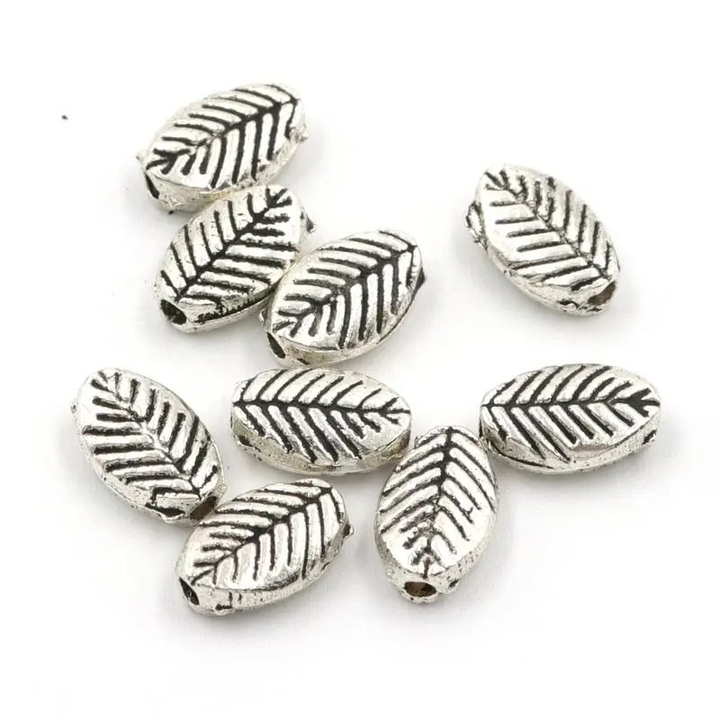 

50pcs/lot Metal Leaf Loose Seeds Spacers Beads For Jewelry Finding Handmade Jewelry Diy Necklace Bracelet Accessories Wholesale