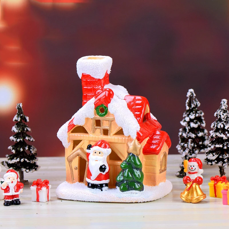 ZOCDOU 1 шт. мини полые Рождественский Снежный домик счастливый Санта-Клаус орнамент маленькая Статуэтка Ремесла рождественские украшения
