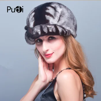 

HM019 women's winter hats Real genuine mink fur hat winter women's warm caps whole piece mink fur hats