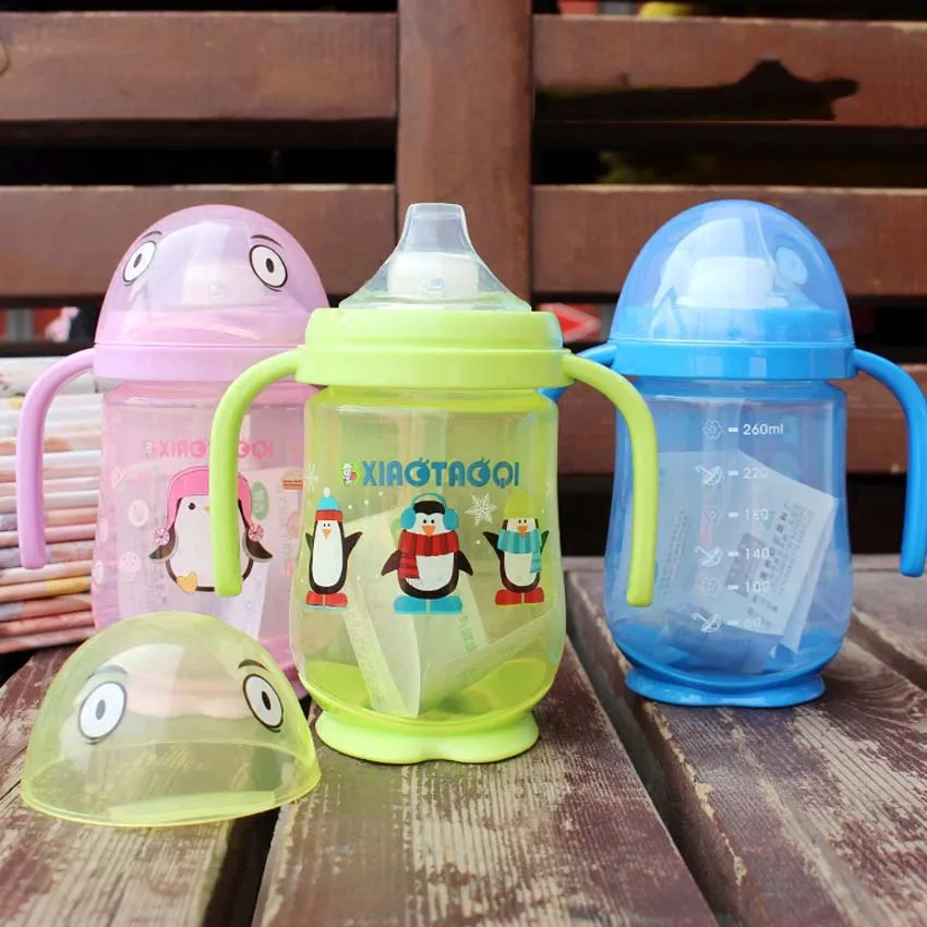 260 ml/9 oz мультфильм детские мягкие Поильник питьевой воды пустая бутылочка BPA детский Поильник для детей возрастом от 12 месяцев+ Детские школьная сумка с использованием