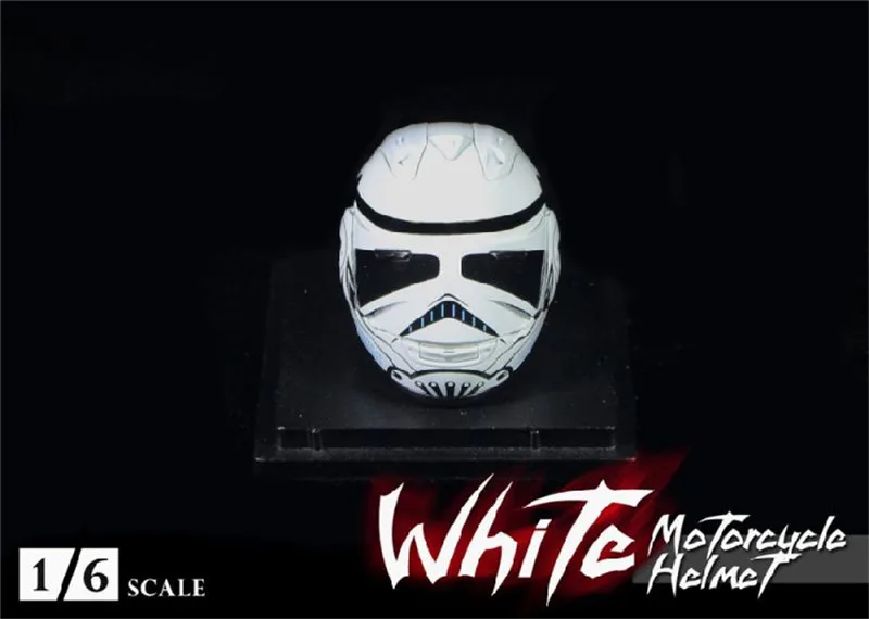 1/6 фигурку игрушки модель Белый мотоциклетный шлем| |