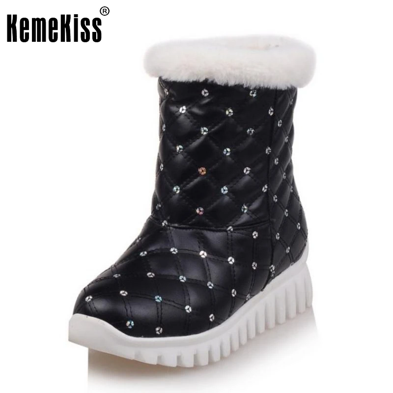 

Size 29-46 New Women Flat Ankle Boots Woman Fashion Round Toe Shoes Footwear Bota Feminine Warm Fur Winter Snow Botas