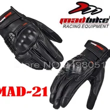 Новые ветрозащитные перчатки для мотоцикла MAD-BIKE рыцарские внедорожные мотоциклетные перчатки из кожи MAD-21 черного цвета Размер M L XL