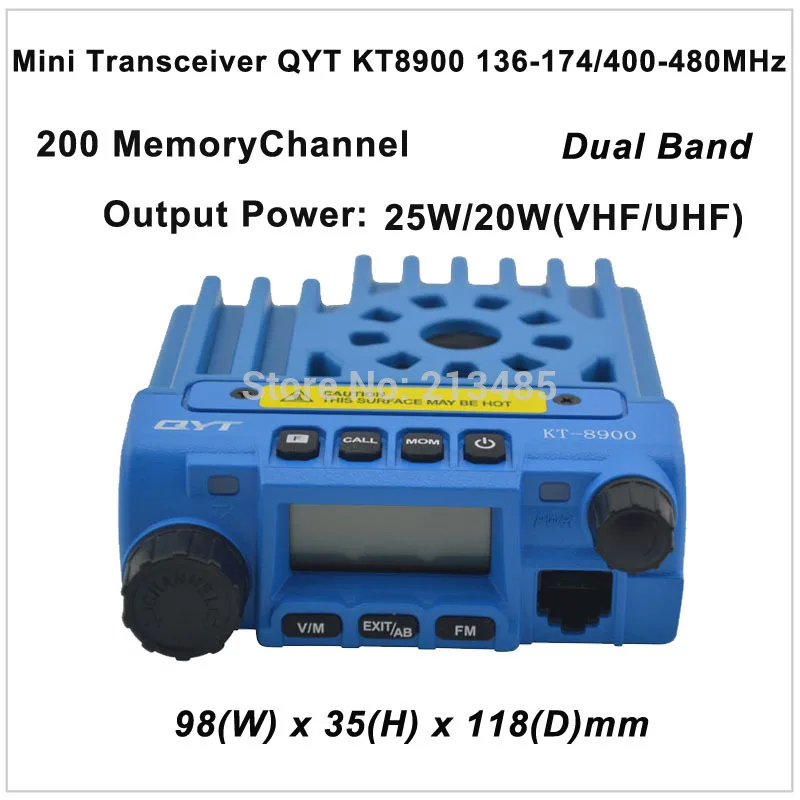 Мини-приемопередатчик QYT KT8900 136-174/400-480 МГц двухстороннее радио двухдиапазонный мобильный приемопередатчик цвет синий