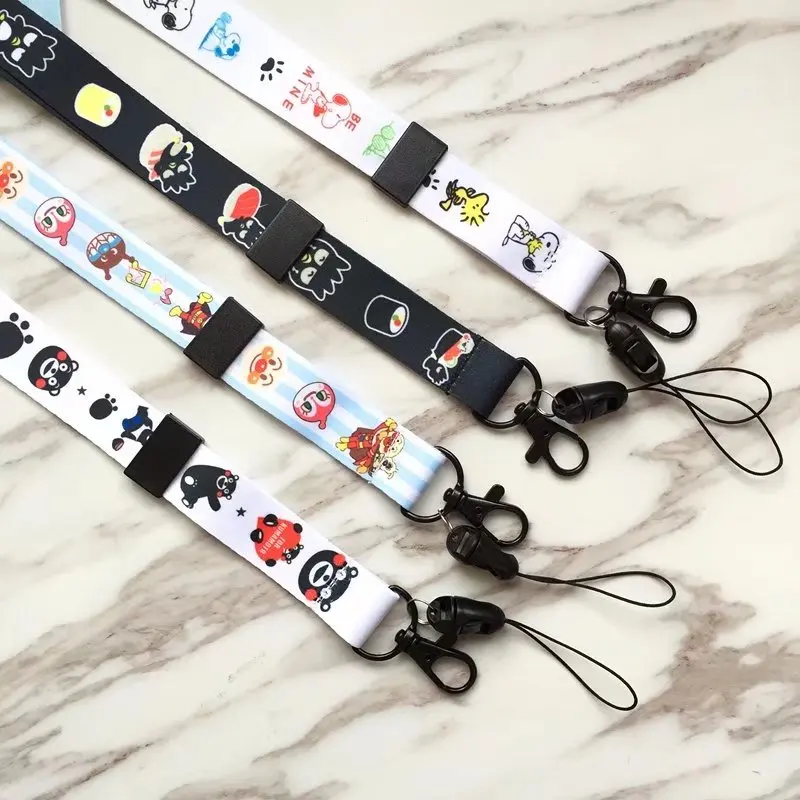 

10PCS Cartoon Long Fabric Wide Adjustable Mobile Phone Straps Rope Tags Strap Neck Lanyards for keys ID Card Pass Gym Hang Rope