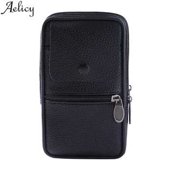 

Aelicy 2019 Vintage Women Men Pure color Leather Wallets Card Holder Clutch Wallet Multi-Function Mobile phone Bag For Sport